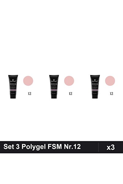 FSM Set 3 Polygel 30ml Nr.12, Gel Constructor Unghii, Manichiura UV/LED