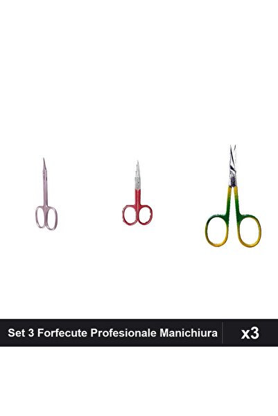 One Group Set 3 Forfecute Profesionale Manichiura, Cuticule și Unghii, Argintie