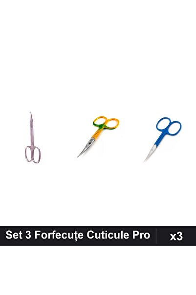 One Group Set 3 Forfecuțe Profesionale Cuticule One Group, Argintie Degrade A...