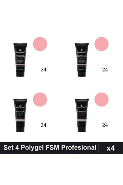 FSM Set 4 Polygel 30ml Nr.24, Constructie Unghii, Manichiura Profesionala UV/LED