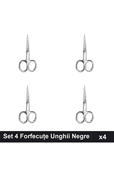 One Group Set 4 Forfecuțe Profesionale Unghii Negre, Clești Manichiură