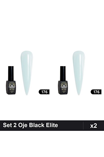 global fashion Set 2 Oje Semipermanente Black Elite 8ml, Manichiura UV/LED Pr...
