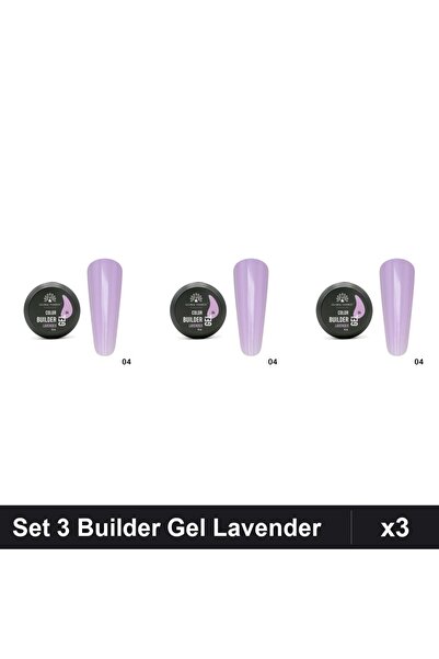 global fashion Set 3 Color Builder Gel UV 15g Nr.04 Lavender, Constructie Unghii