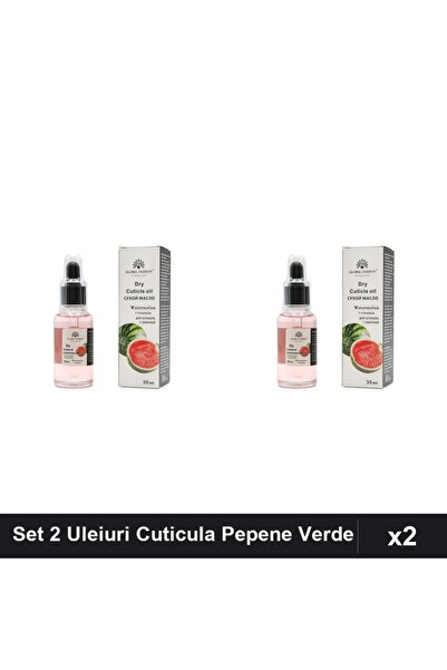 global fashion Set 2 Uleiuri Cuticula cu Pipeta, Aroma Pepene Verde 30ml, Ing...