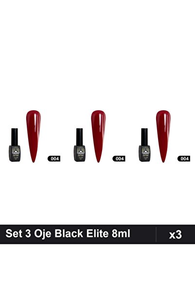 global fashion Set 3 Oje Semipermanente Black Elite 8ml, Manichiura UV/LED