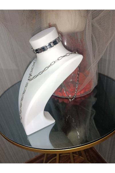 DEKOR ZÜCCACİYE HOME 3D Hollowed-Out White Plastic Jewelry Stand Organizer Presentation 100 Gr 20 cm