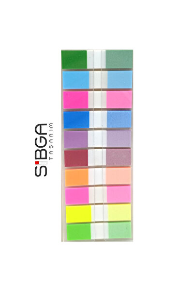 sibga tasarım Şeffaf Renkli Postit Post-it Post it. Kitap Ayracı Ayraç Plasti...