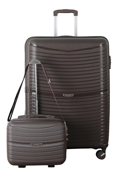 MÇS V379 AURA Y.ÜRETİM PP VALİZ 75 CM + MAKYAJ SİYAH SET