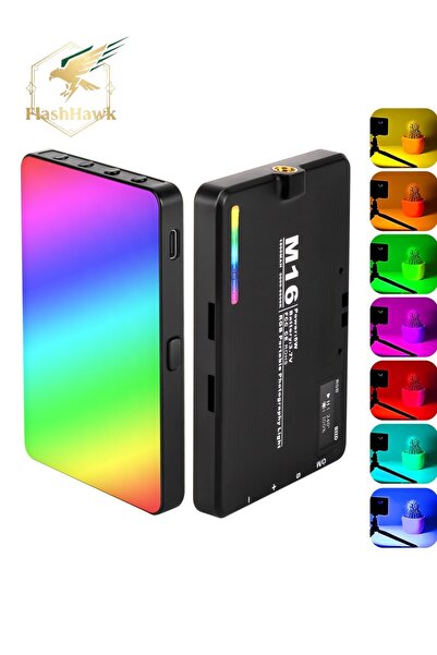 COOLHAWK ضوء فيديو RGB، 360 درجة °   ضوء كاميرا LED محمول بألوان كاملة مع 94 ...