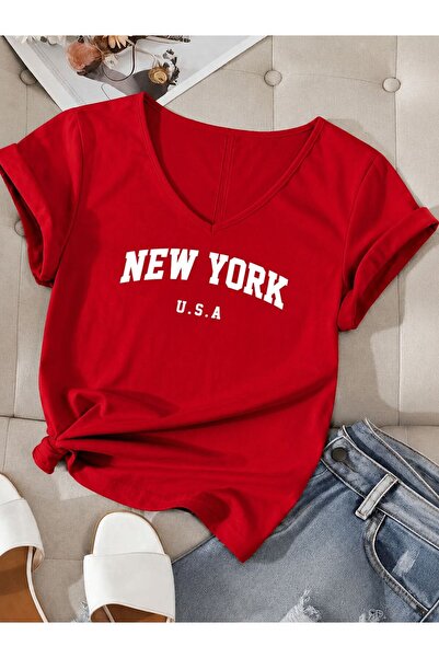 FAVORİST ΓΥΝΑΙΚΕΙΟ ΜΠΛΟΥΖΑ V-NECK MIX PRINTED