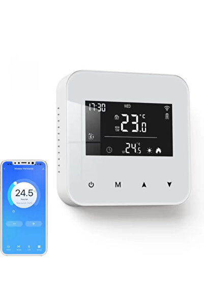 BeOk WiFi Thermostat with Digital LCD Screen Alexa Compatible – White