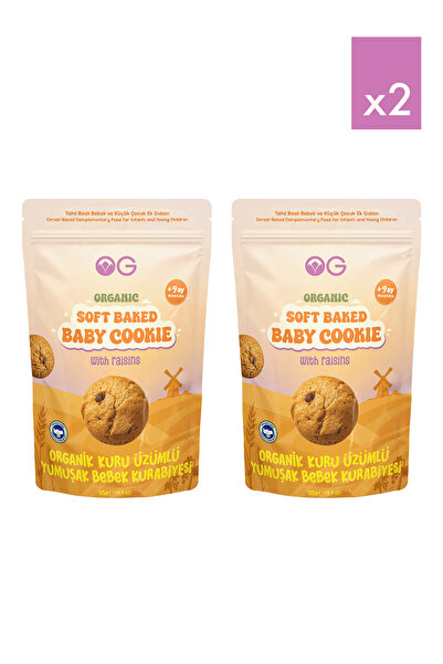 OG natural 2'li Organik Kuru Üzümlü Yumuşak Bebek Kurabiyesi 125 Gr