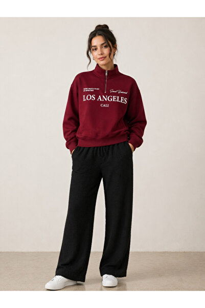 Victor and Jane By Styli Black Wide Leg Pants with Side Pocket