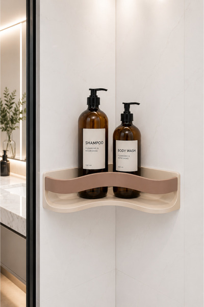 Arvella Studio Corner Bathroom Shelf |   Shower Shampoo Dispenser Organizer W...