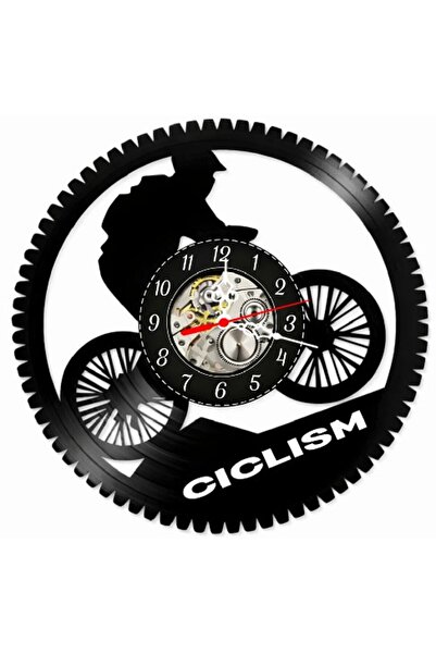 OEM Decorative wall clock, Cycling / Cycling World, made from vinyl record, 3...