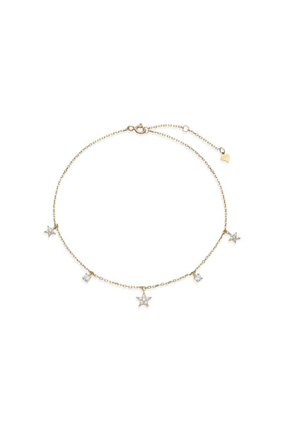 Lisa&Co. Brățară pentru picior Argint Floating Stars Argint placat cu aur gal...