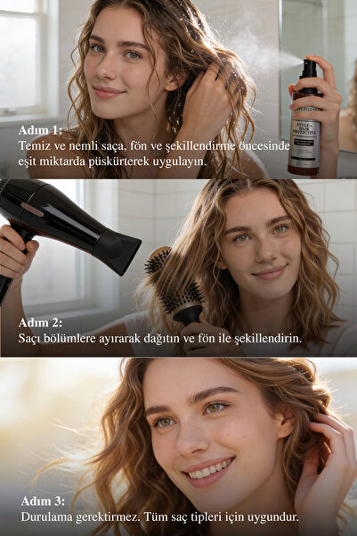 Clara Hygienics Isı ve Neme Karşı Koruyucu Saç Spreyi 150 ml - Elektriklenme Karşıtı Yoğun Parlaklık Veren Vegan