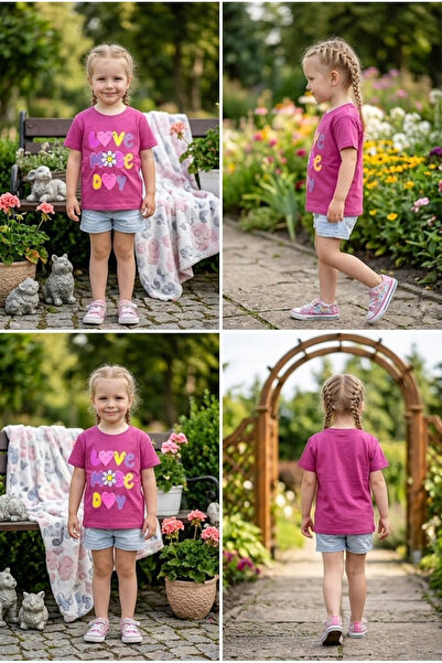 meyastore تي شيرت بناتي مطبوع عليه Love Mooe Day