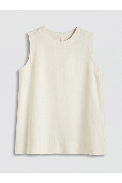 LC Waikiki Rmz Gi̇yi̇m Farkiyla Zero Roba Collar Linen Blend Blouse