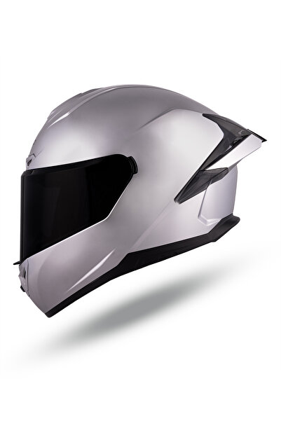 Delgano Megatron Metalik Gri Kask