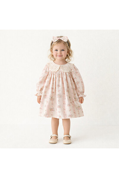 nannie Pink Dress for Girls with Little Flowers Eliza - 4-5 years