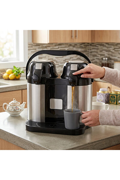 EVİST Steel Thermos 5 Liter Luxury (Double) Steel Thermos (with Tap) with Car...