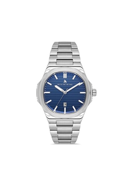Navimarine Nvm129-A3 Men's Wristwatch Navy Blue Dial Silver Steel Band Minima...