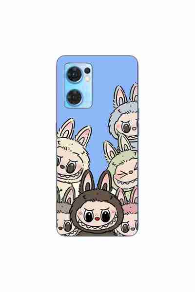 OEM Husa compatibila cu Oppo Reno7 5G Silicon Gel Tpu Model Labubu Pattern Blue