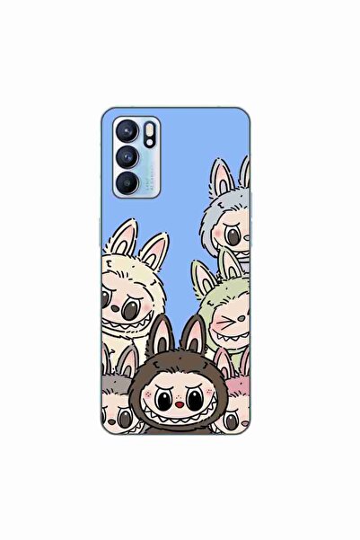 OEM Husa compatibila cu Oppo Reno6 5G Silicon Gel Tpu Model Labubu Pattern Blue