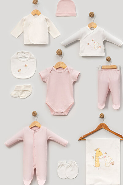 Bebitof Baby Bebitof Sevimli Zürafa ve Ayıcık Desenli 10 Parça Kutulu Yenidoğ...