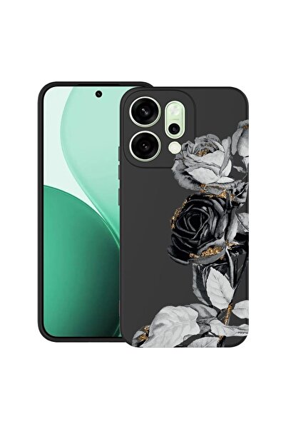bestcase ¬Æ Husa pentru OPPO Reno14 5G cu Design Black Rose, TPU Mat Ultra Sl...