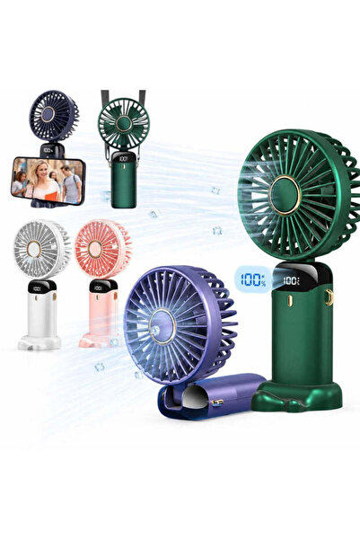 hey Ventilator portabil 18,5 cm cu suport telefon, USB, LED baterie