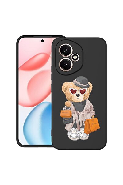 bestcase Калъф за Honor 400 с дизайн на плюшено мече и пазаруване, TPU матов ...