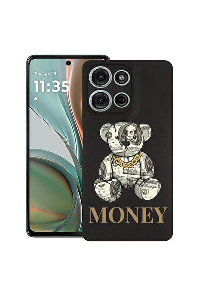 bestcase Калъф за Motorola Moto G75, Мече с пари, Тънък силиконов 0.8ММ, Удар...