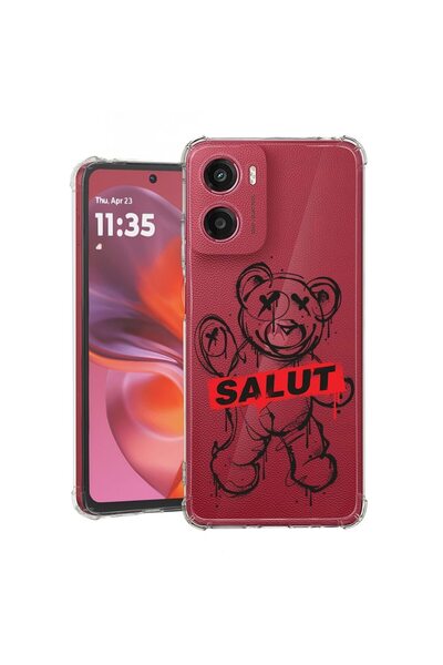 bestcase Калъф за Motorola Moto G05, Удароустойчив 1.5ММ, Мече Хелоу, Защита ...