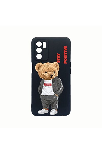 bestcase Husa Silicon, Compatibila Cu Oppo A16, Stay Positive - Teddy Bear, R...
