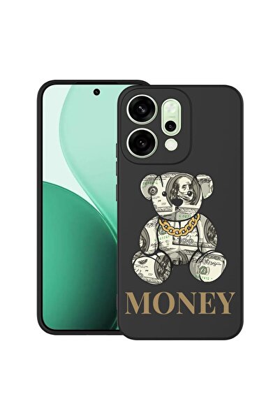 bestcase Калъф за OPPO Reno14 5G с дизайн на плюшено мече и пари, TPU матов у...