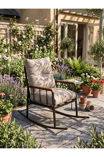 todek home Nesta Metal İskeletli Konfor Sallanan Sandalye - Bahçe, Balkon ve ...