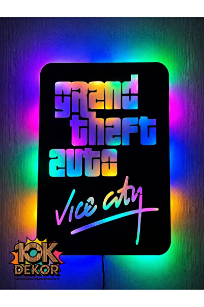 10kdekor GTA Vice City Led Işıklı Tablo