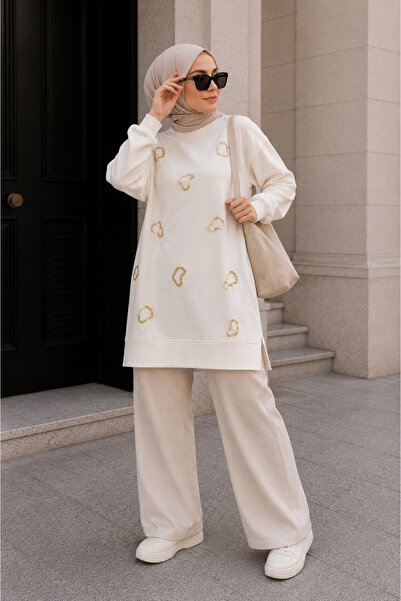 get crazy collection KADIN Pul İşlemeli Kalp Detaylı Tunik
