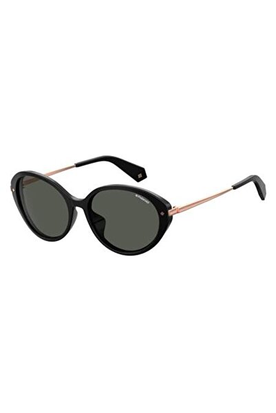 Polaroid نظارات شمسية نسائية PLD 4077/F/S باللون الأسود مقاس 57 ملم