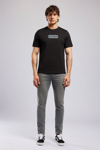 Lee Cooper DORIAN muška majica standardnog kroja, 100% pamuk, crna, sa printo...