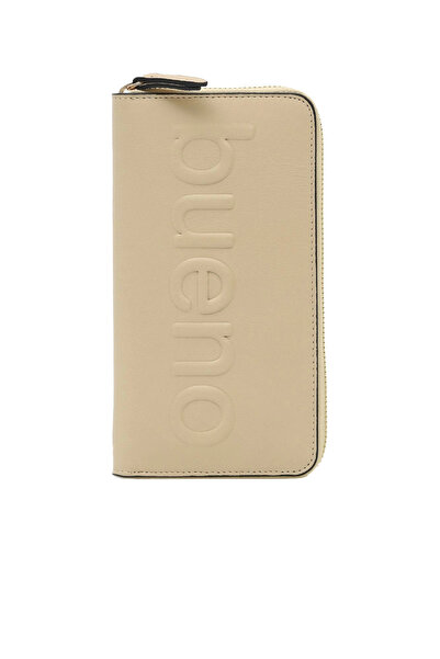 BUENO Beige Leather Women's Wallet