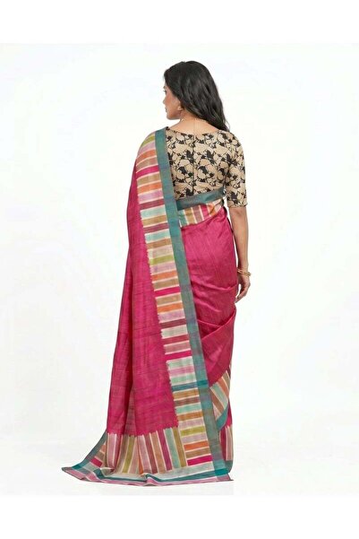 Nool ae Nool Retro Art Silk Saree with Unstitched Blouse Material