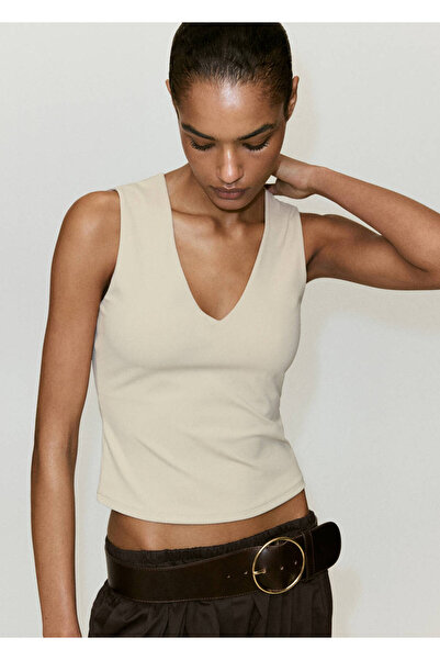 MANGO Woman Fitted V-neck top