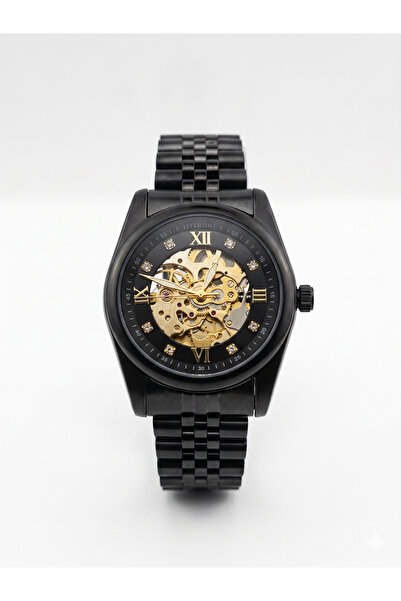 FITRON ROUND WITH DIAMONDS 117211 M BLACK DIAL - MEN'S AUTOMATIC