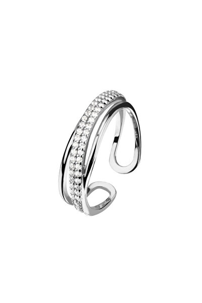 Lisa&Co. Inel Argint Wrapped Mărime unică / Argint placat cu rodiu / Zircon alb