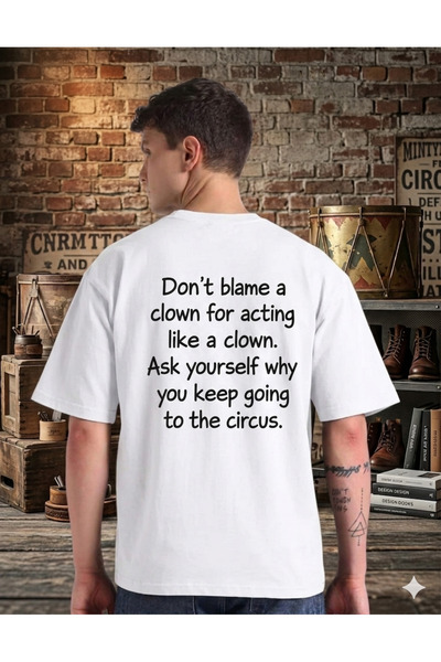 Krays تي شيرت Don't Blame A Clown - تي شيرت مطبوع عليه نص تركن سويلي مصنوع من...