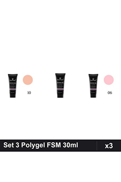 FSM Set 3 Polygel 30ml - Nr.10, Nr.01 CLEAR, Nr.06 - Construcție Unghii