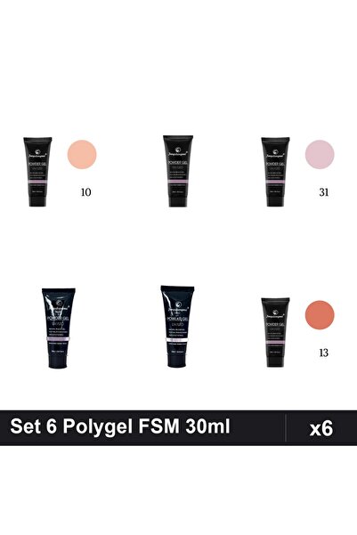 FSM Set 6 Polygel 30ml - Nr.10, 01 CLEAR, 31, 22, 17, 13 - Constructie Unghii